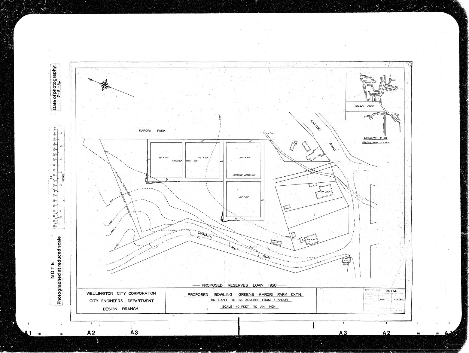 Reserves Loan 1950, Karori Park Development, Bowling Greens