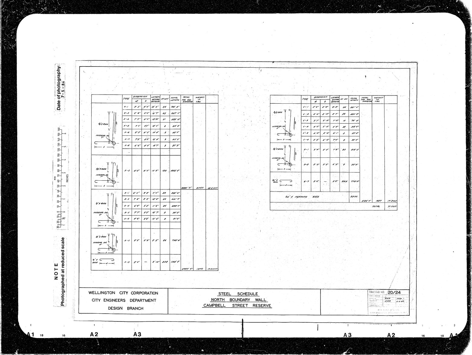 Campbell Street Reserve, Steel Schedule North Boundary Wall