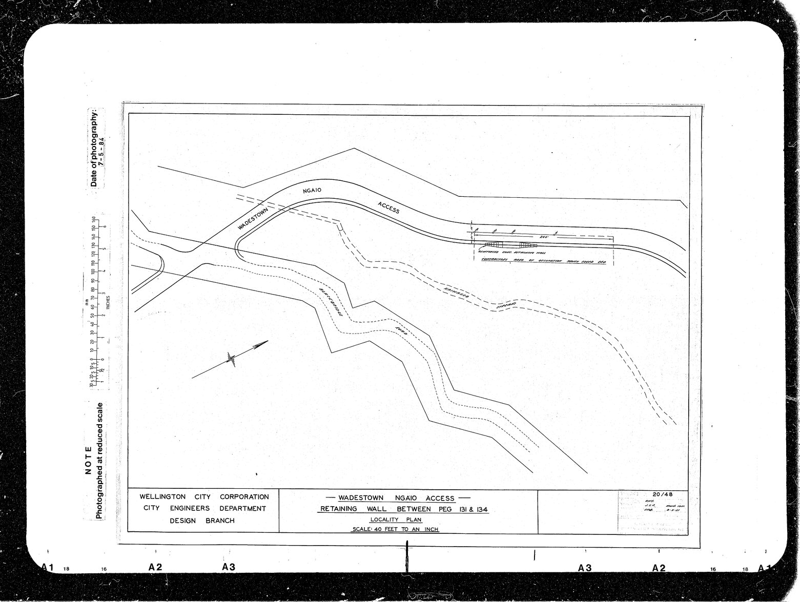 Wadestown Ngaio Access, Retaining Wall between Peg 131 &amp; 134, Locality Plan