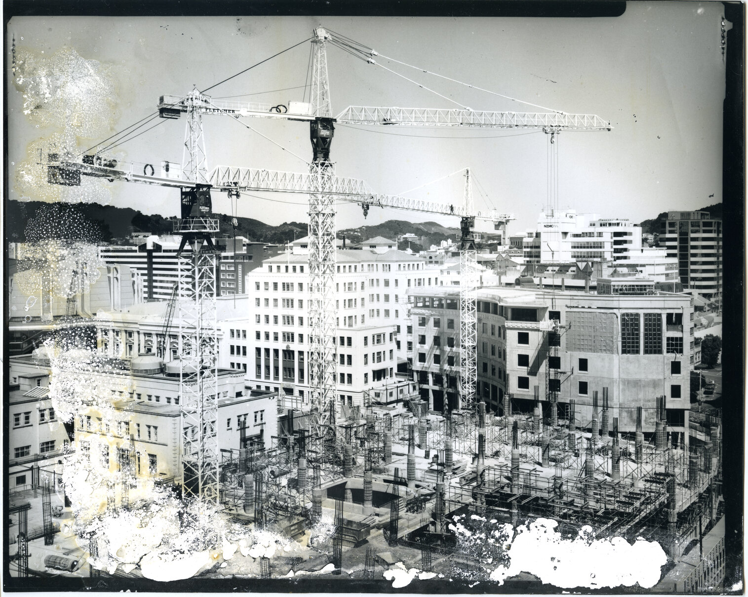 Photo showing construction of Te Matapihi ki te Ao Nui Wellington Central Library
