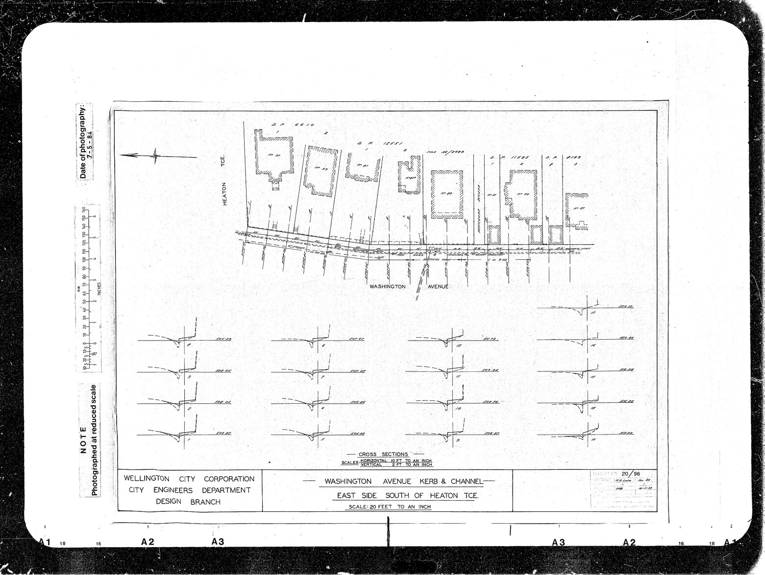 Washington Avenue, Kerb &amp; Channel East Side, South of Heaton Street, Drawing 1