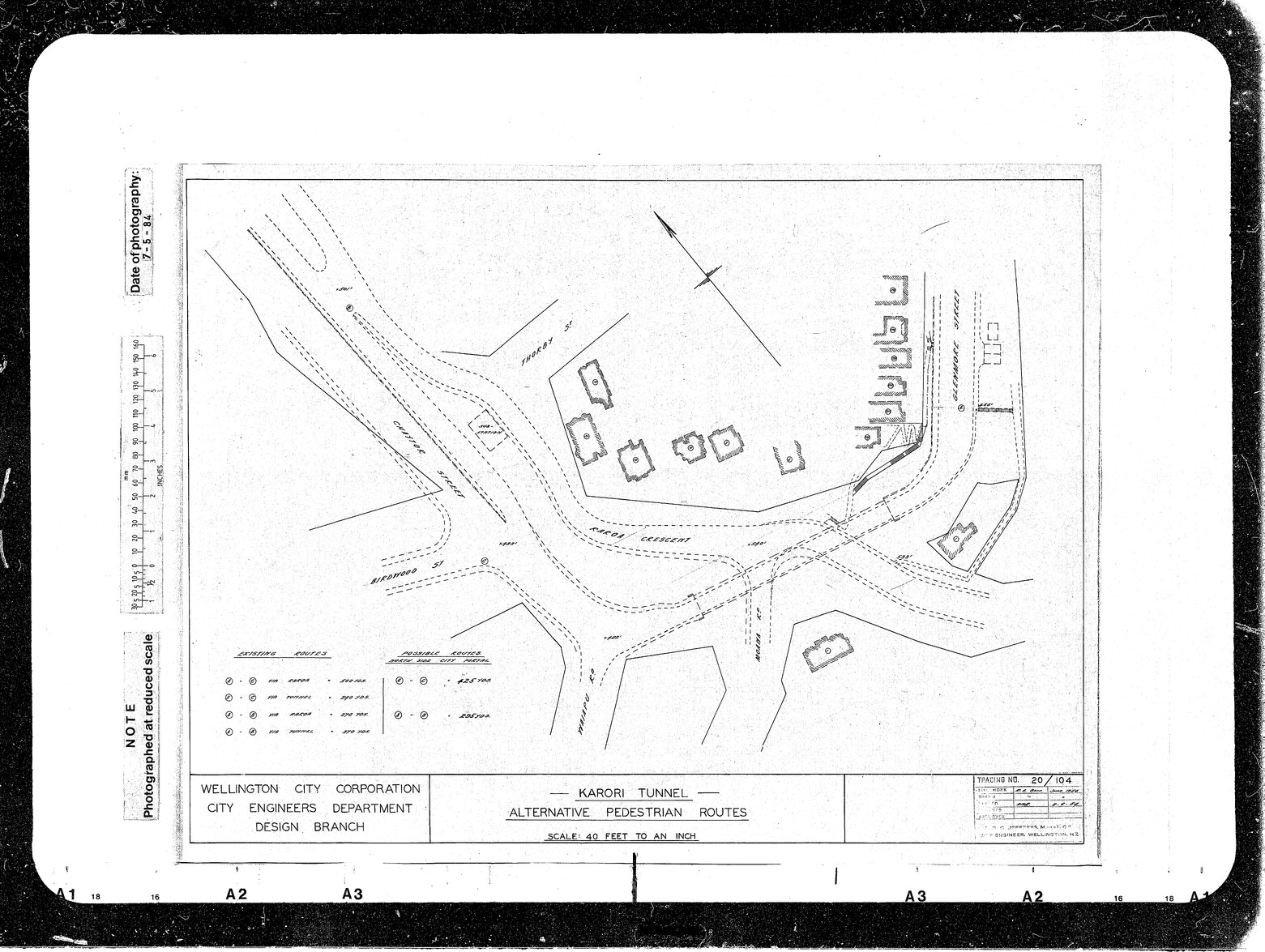 Karori Trolley Bus Route, Karori Tunnel, Alternative Pedestrian Routes