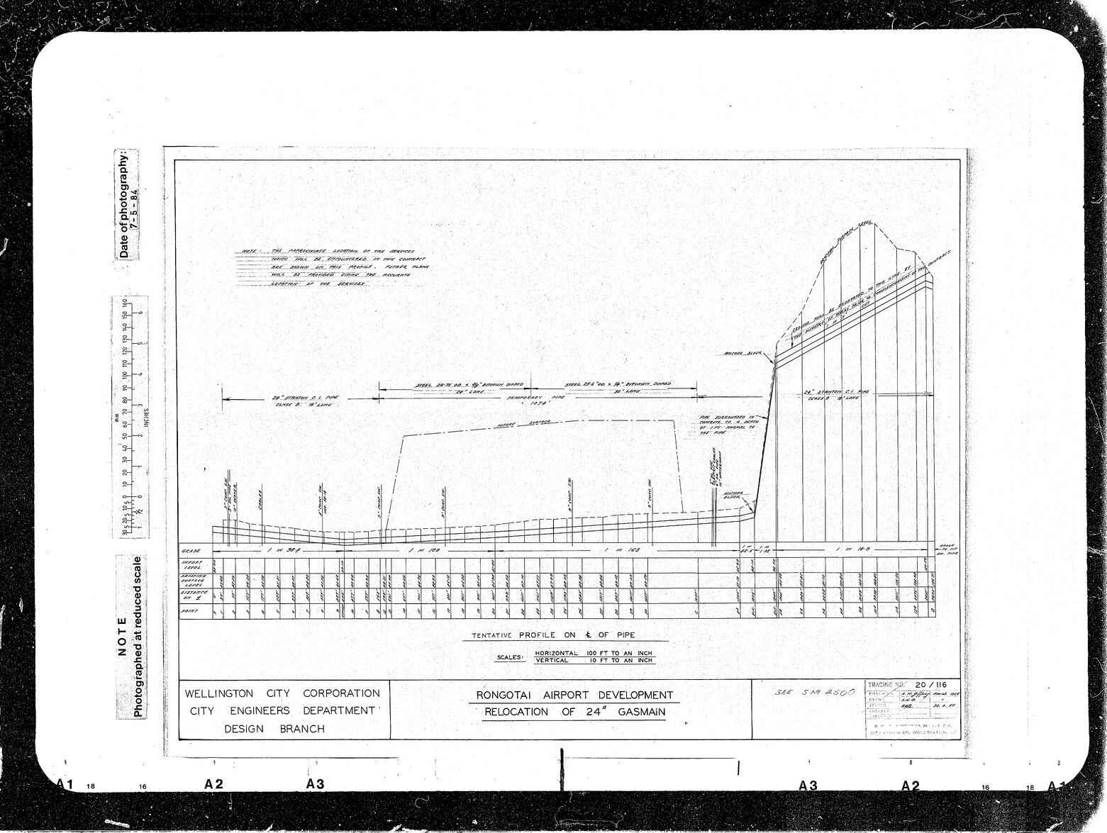 Rongotai Airport Development, Relocation of 24 inch gas main profile on pipe