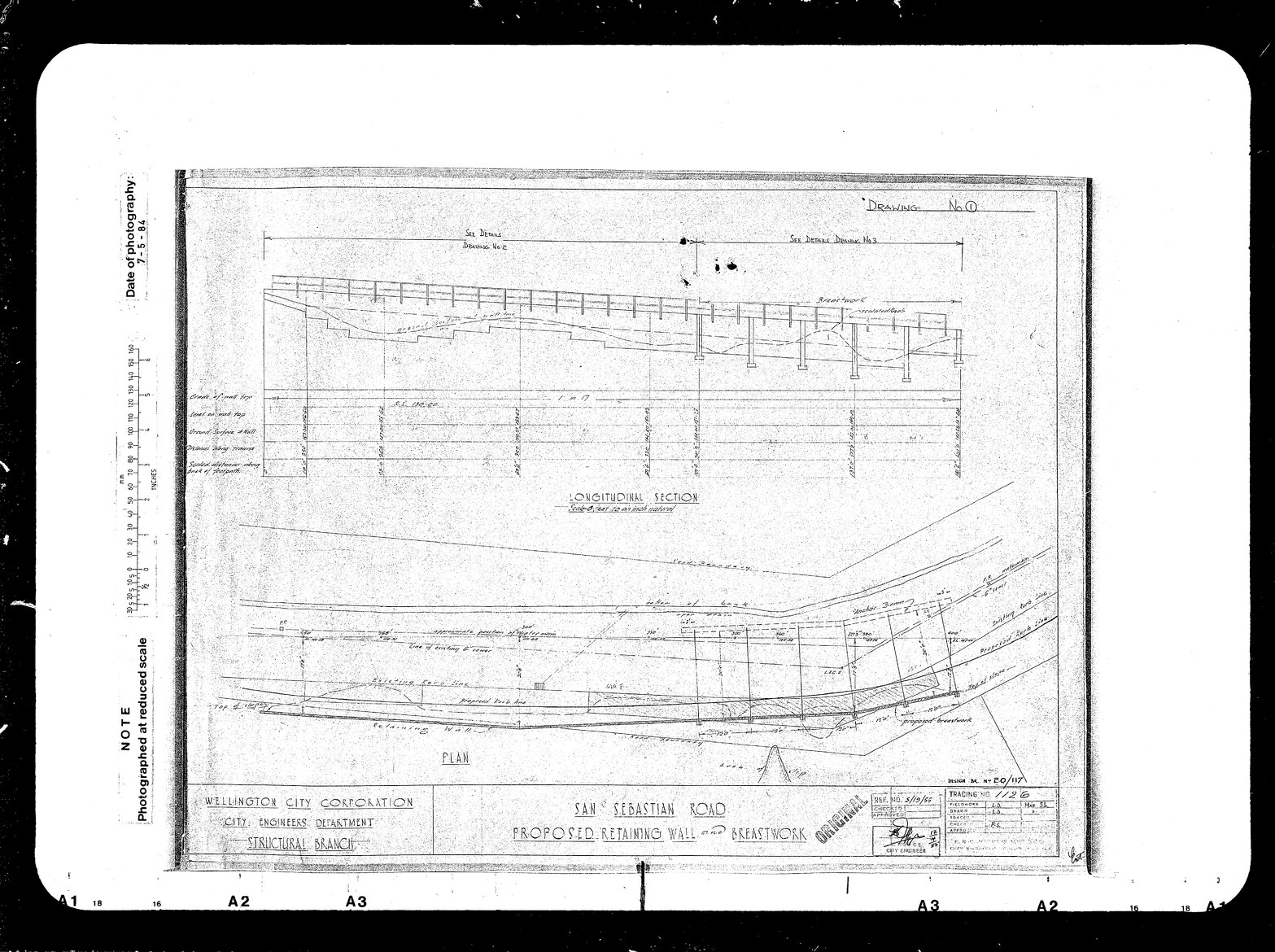 San Sebastian Road, Proposed Retaining Wall &amp; Breastwork Plan, Drawing 1