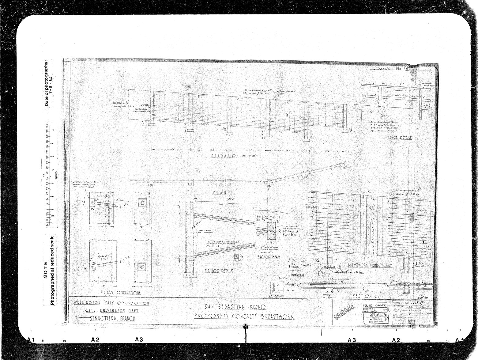 San Sebastian Road, Proposed Retaining Wall &amp; Breastwork, Drawing 3