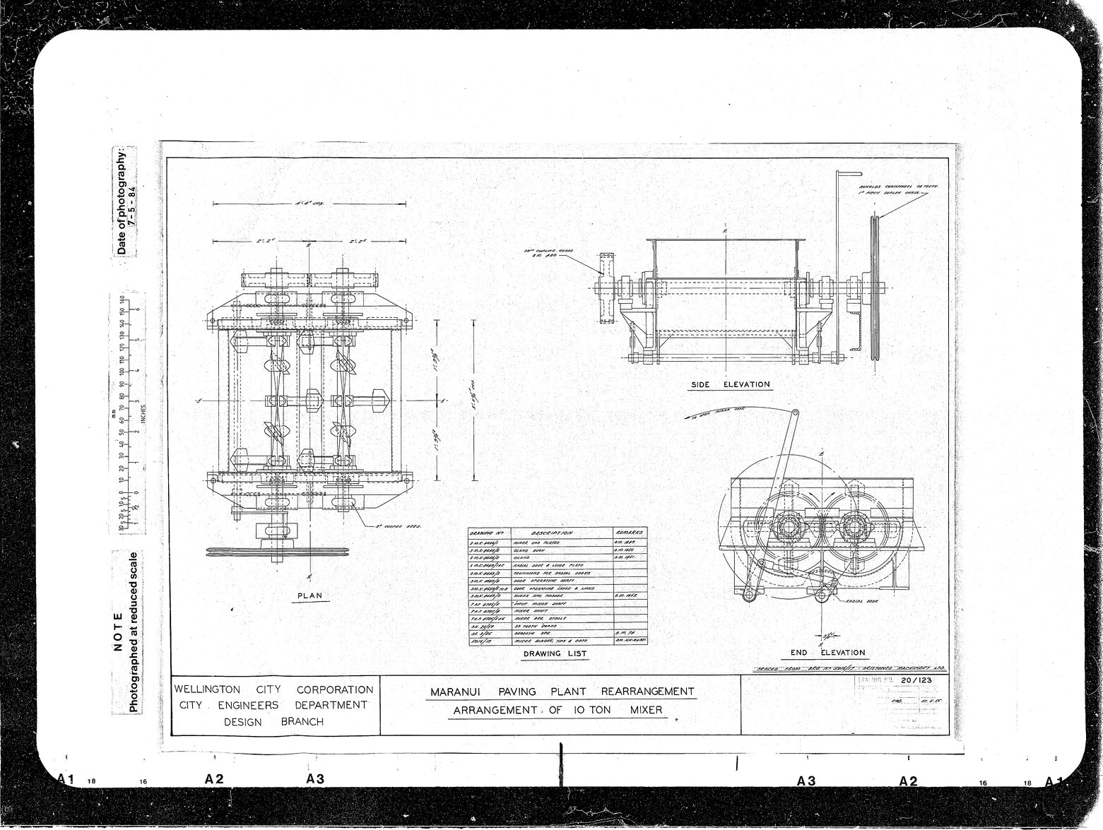 Maranui Paving Plant Rearrangement, Arrangement of 10 Ton Mixer, Drawing No. 5016/17