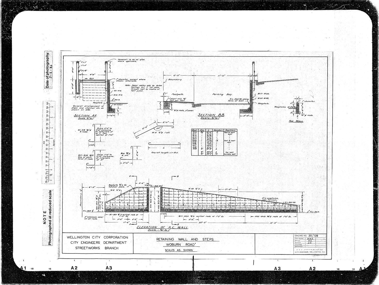 Woburn Road Retaining Wall &amp; Steps, Street works Branch