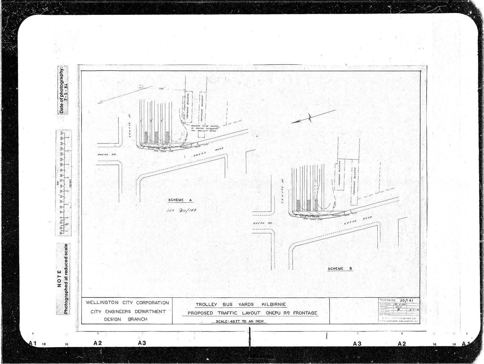 Trolley Bus Yards, Kilbirnie, Proposed Traffic Layout, Onepu Road Frontage