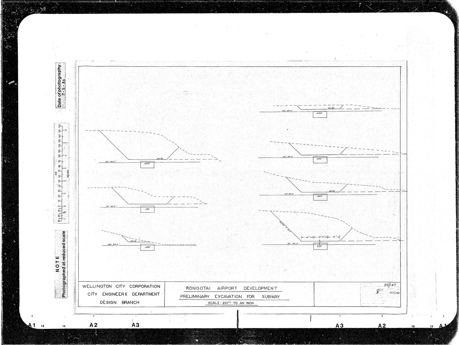 Rongotai Airport Development, Preliminary Excavation for Subway, Cross Sections