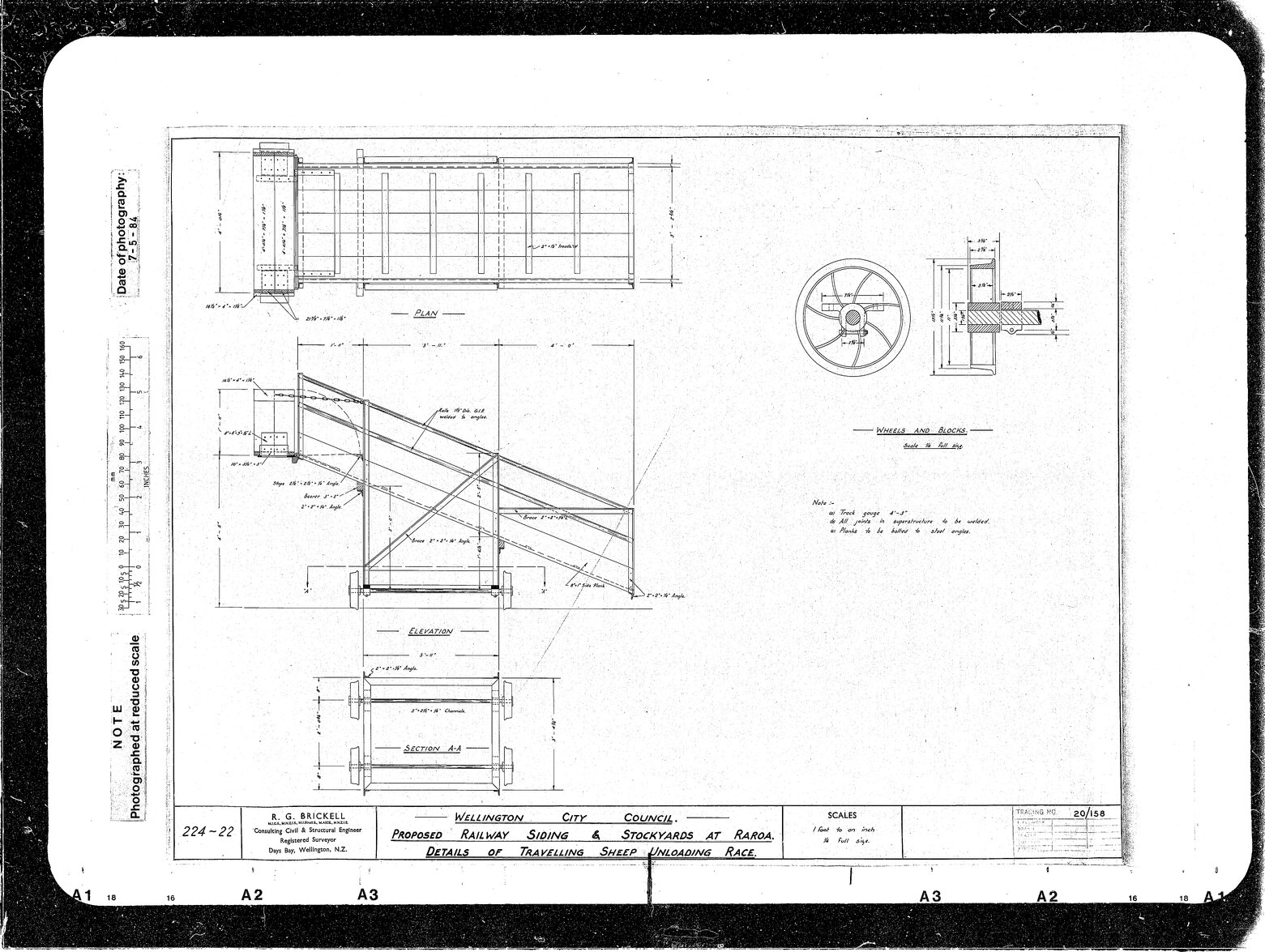Raroa Stockyards &amp; Railway Siding, Details of Travelling Sheep Unloading Race 224-22