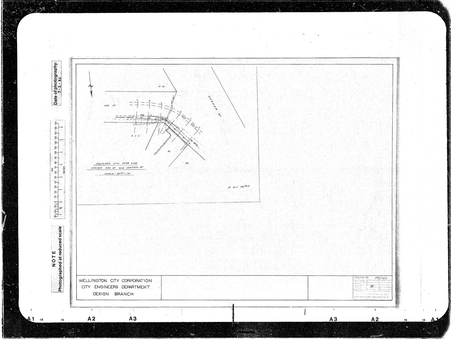 Proposed New Kerb Line, Corner Aro Street &amp; Durham Street