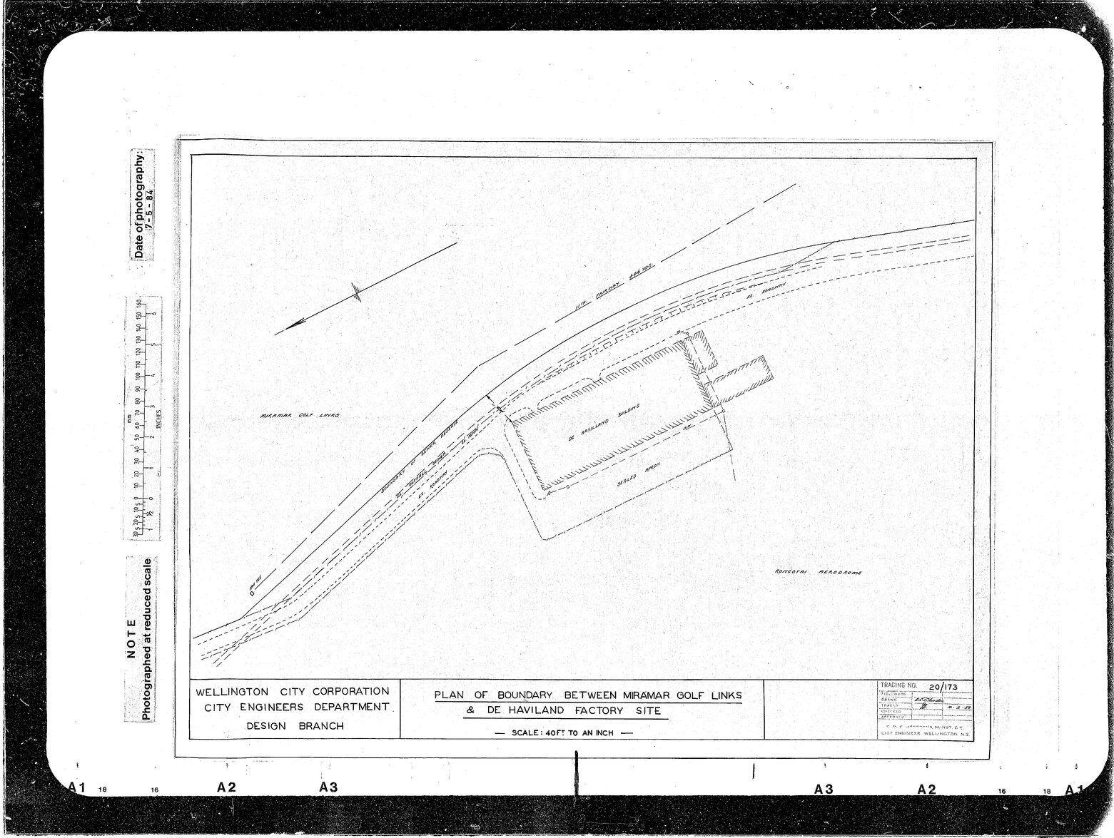 Rongotai Airport Development, Plan of Boundary between Miramar Golf Links &amp; De Havilland Factory