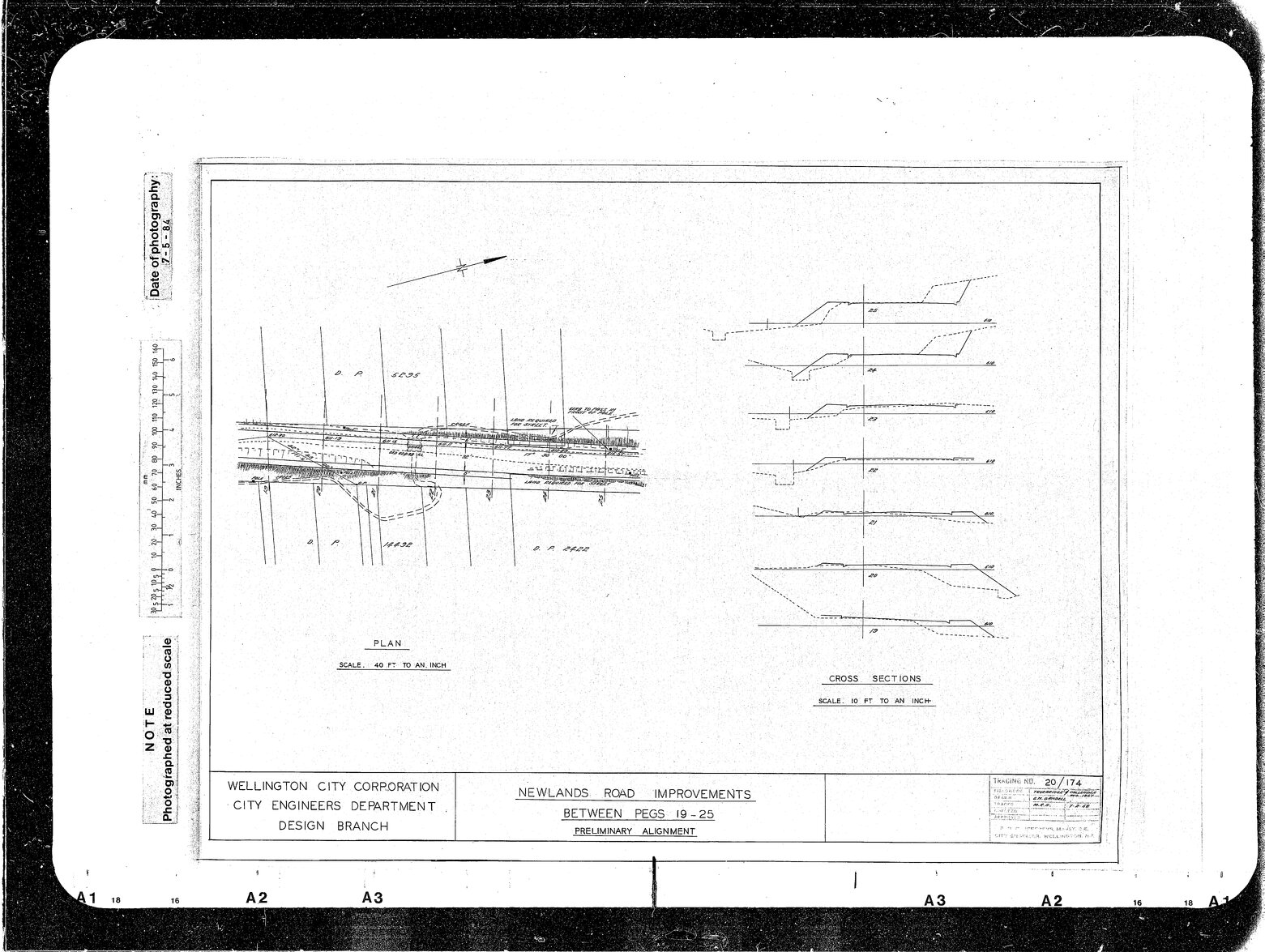 Newlands Road Improvements, Preliminary Alignment between pegs 19 to 25