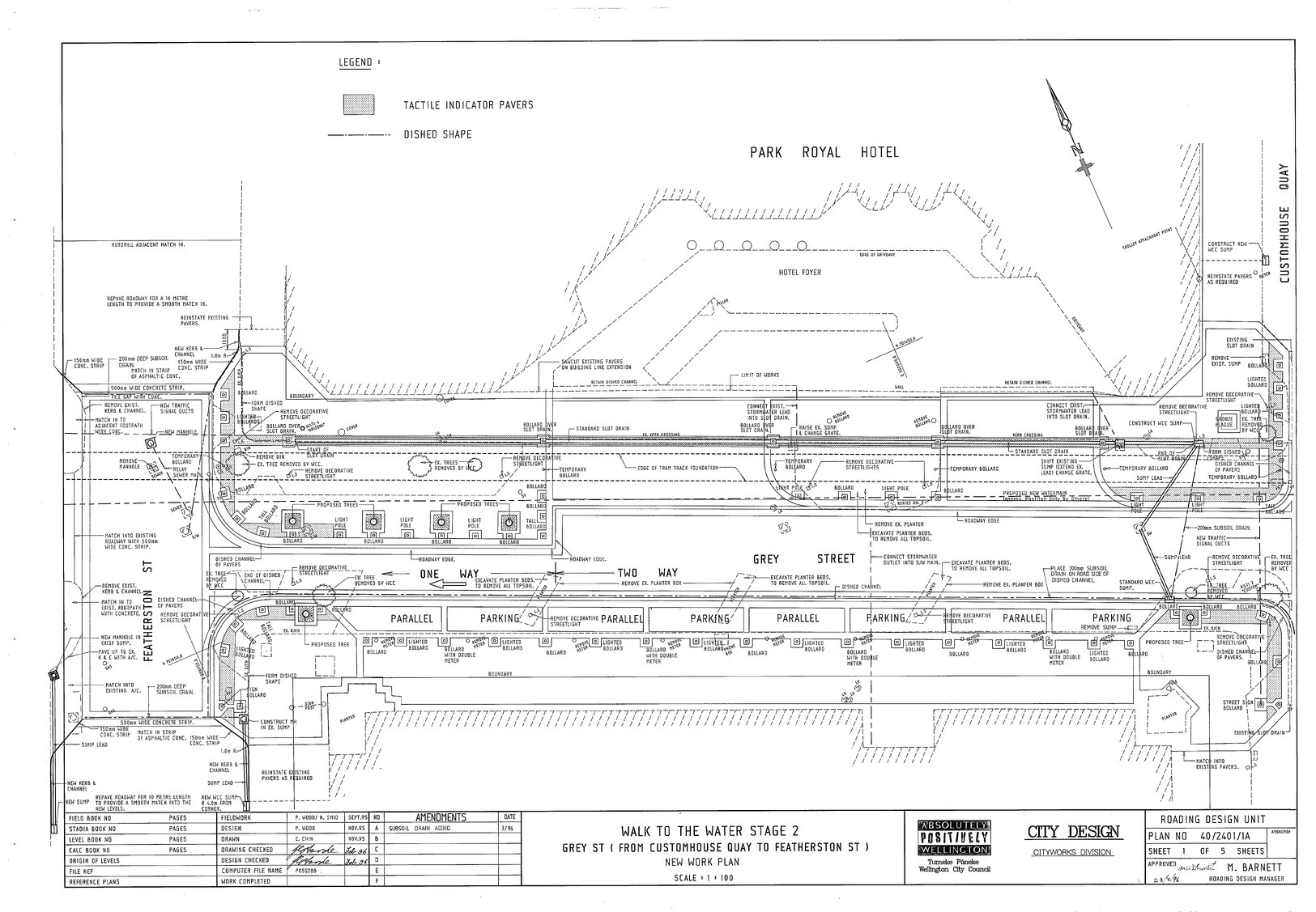 Walk to the Water, Stage 2, Grey Street (from Customhouse Quay to Featherston Street)