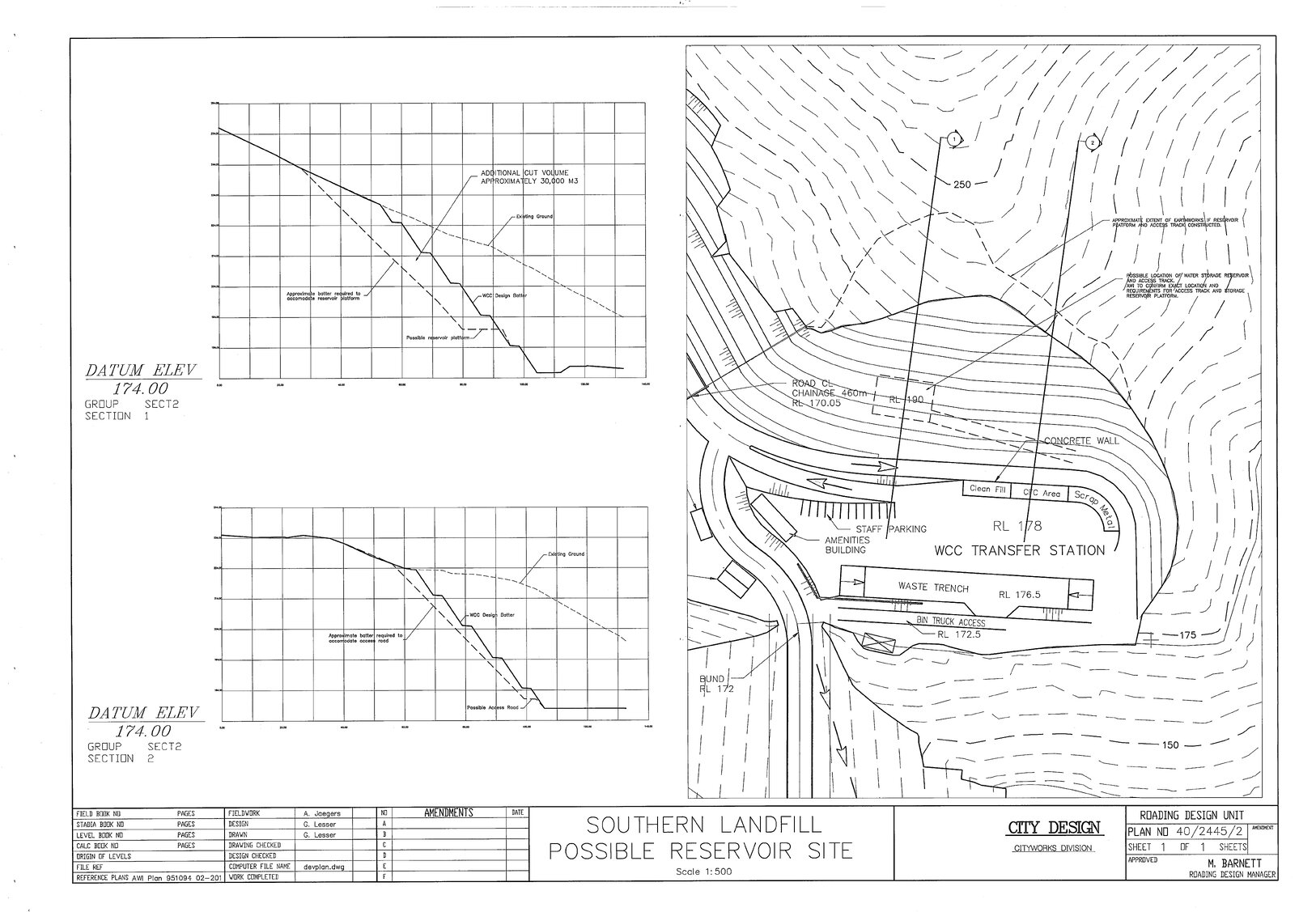 Southern Landfill, Possible Reservoir Site