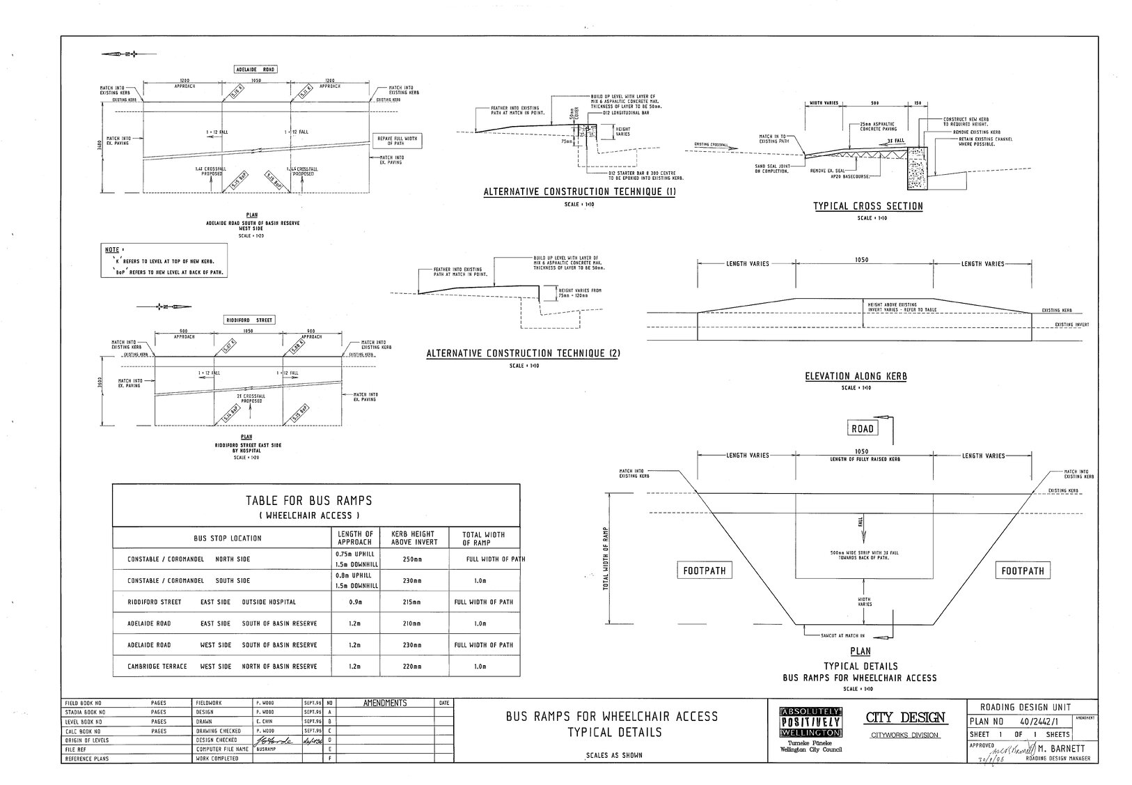 Bus Ramps for Wheelchair Access, Typical Details