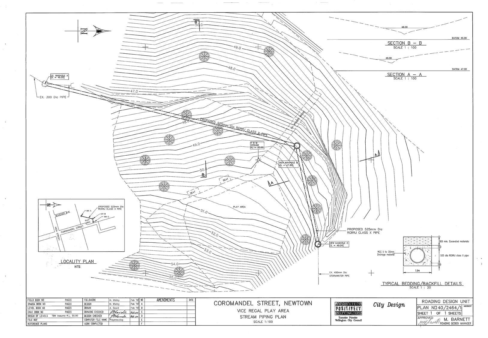 Coromandel Street, Newtown, Vice Regal Play Area, Stream Piping Plan