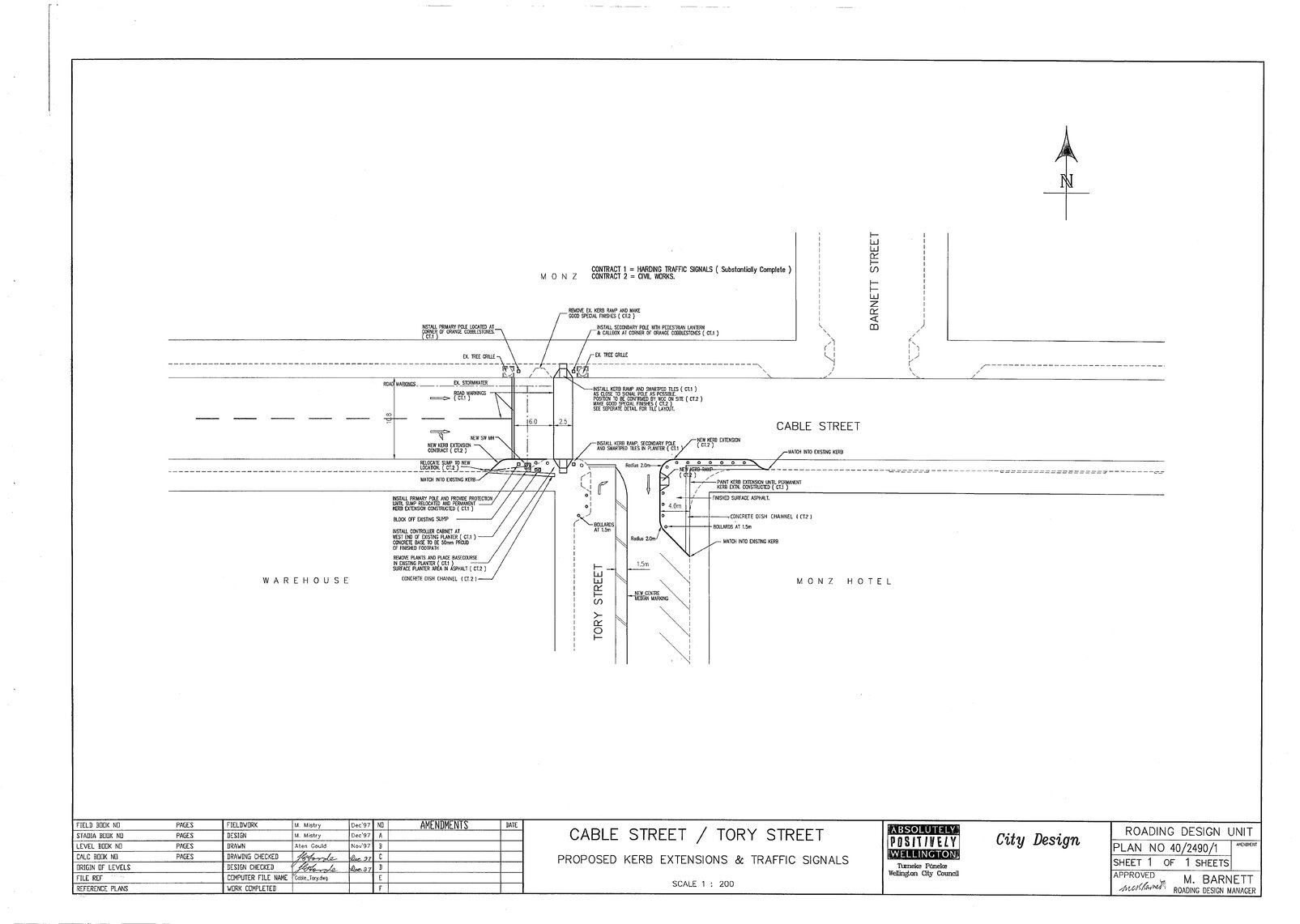 Cable Street, Tory Street, Proposed Kerb Extensions &amp; Traffic Signals