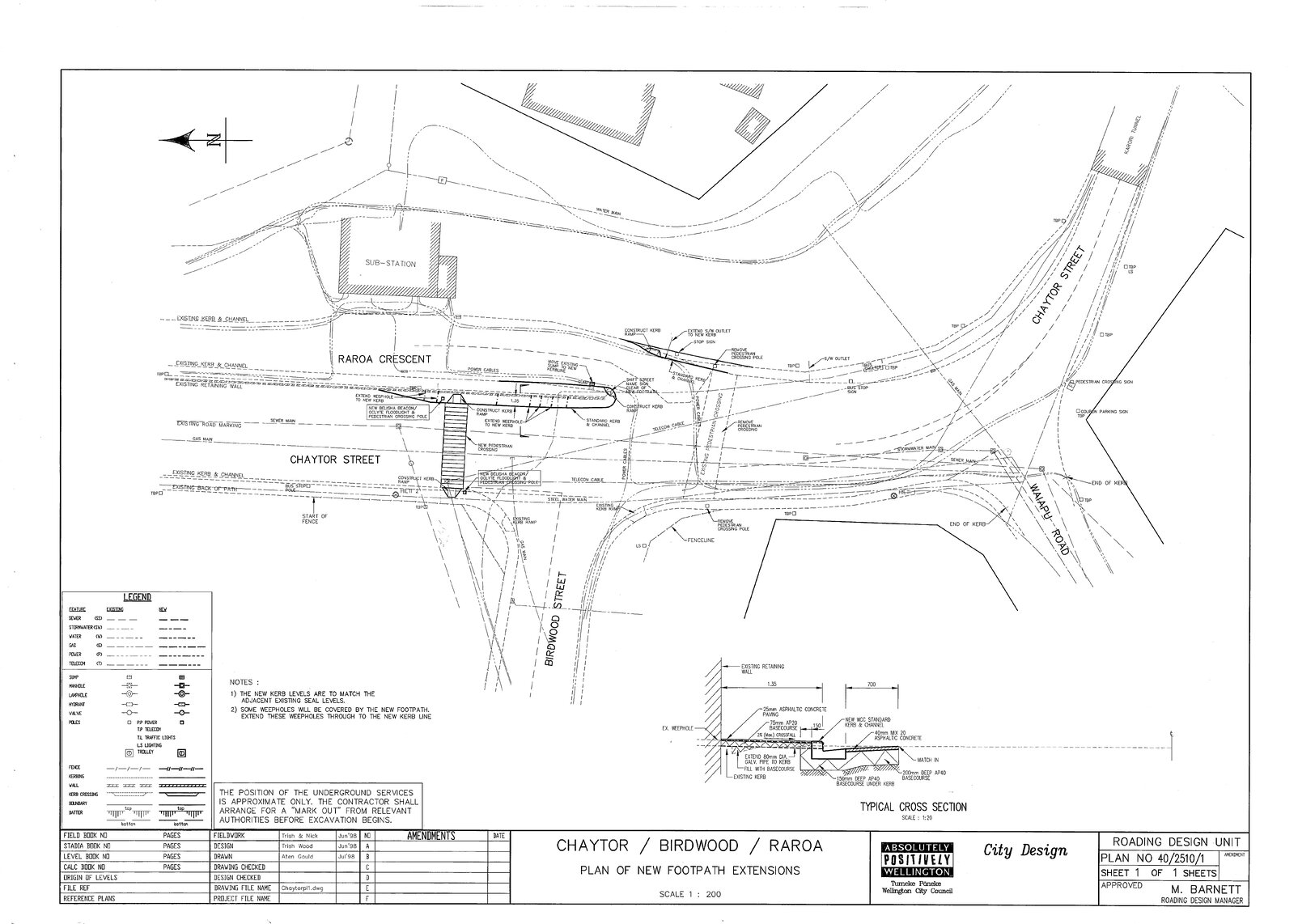 Chaytor Street, Birdwood Avenue, Raroa Road, Plan of New Footpath Extensions