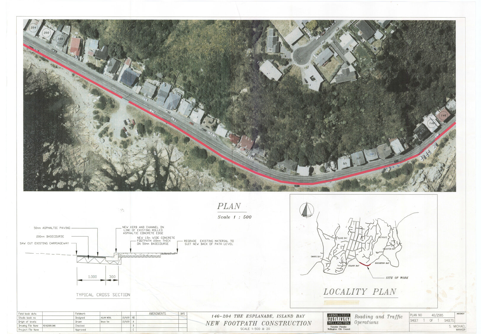 146-204 The Esplanade, Island Bay, New Footpath Construction