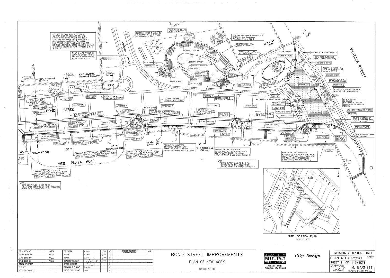 Bond Street Improvements, Plan of New Work