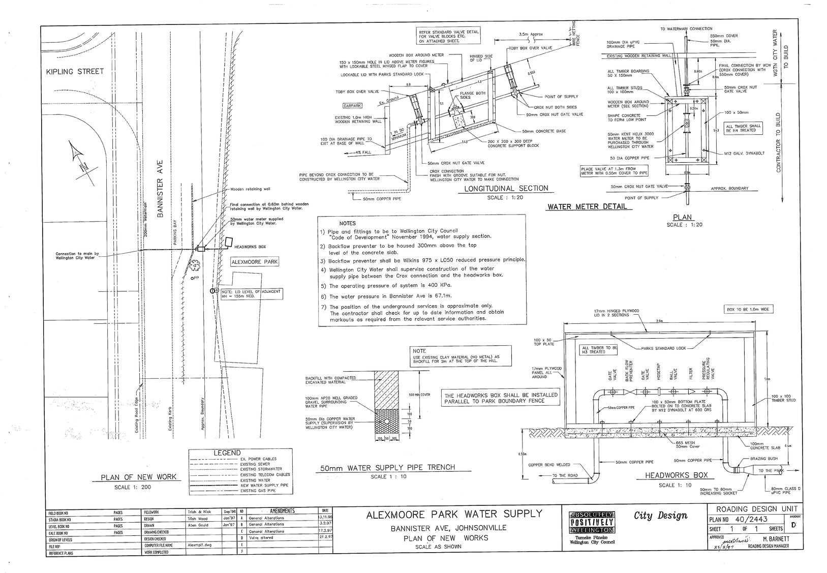 Alexmore Park Water Supply, Bannister Avenue, Johnsonville