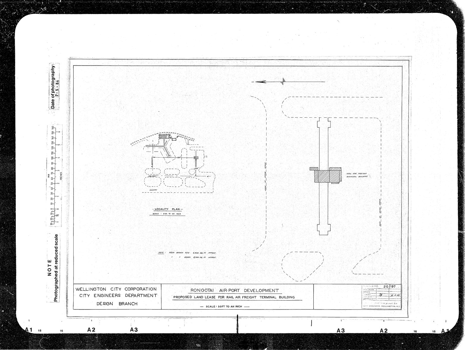 Rongotai Airport Development, Proposed Land Lease for Rail Air Freight Terminal Building, from railway department plan