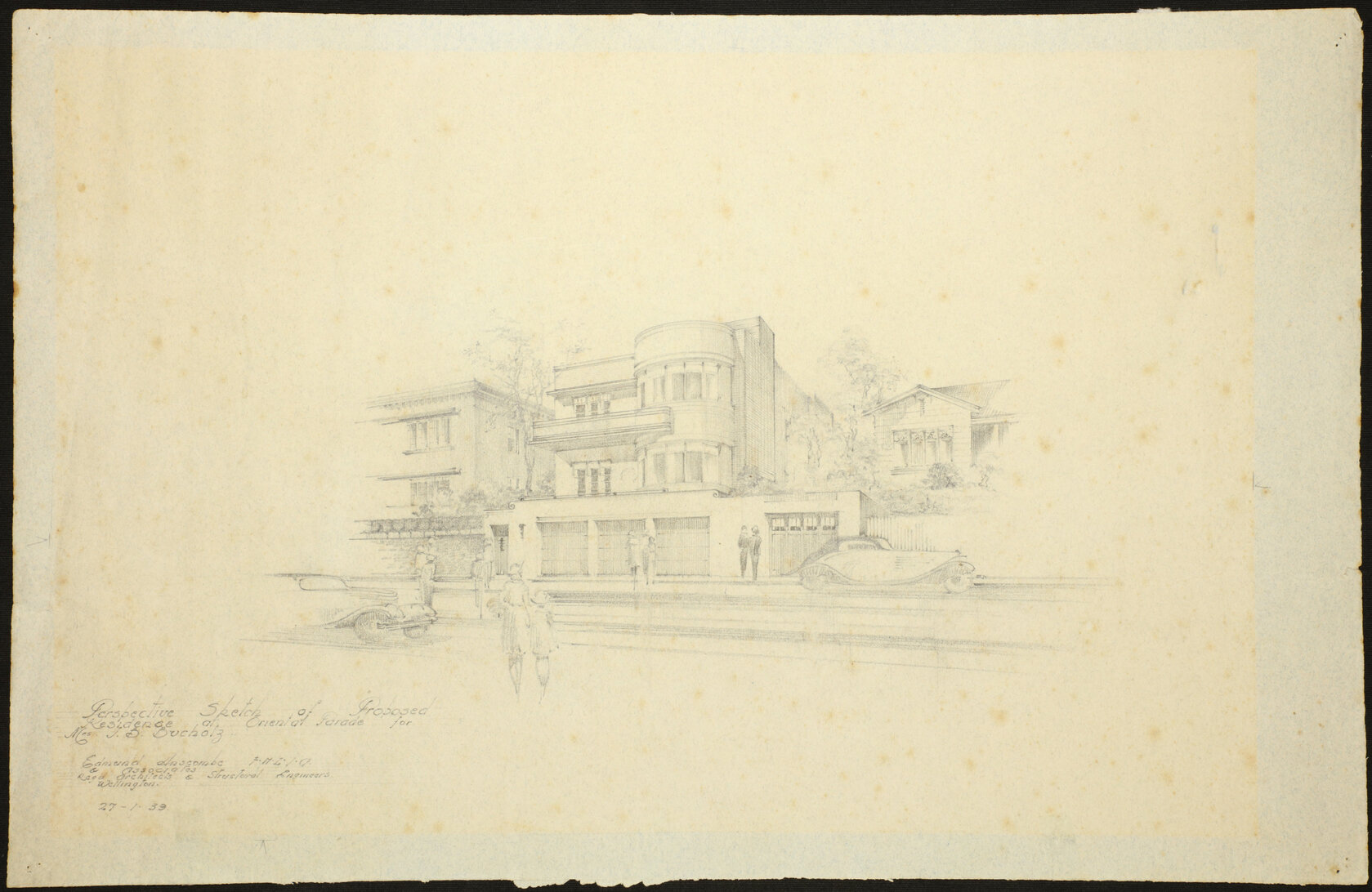 Perspective Sketch of Proposed Residence at 90 Oriental Parade