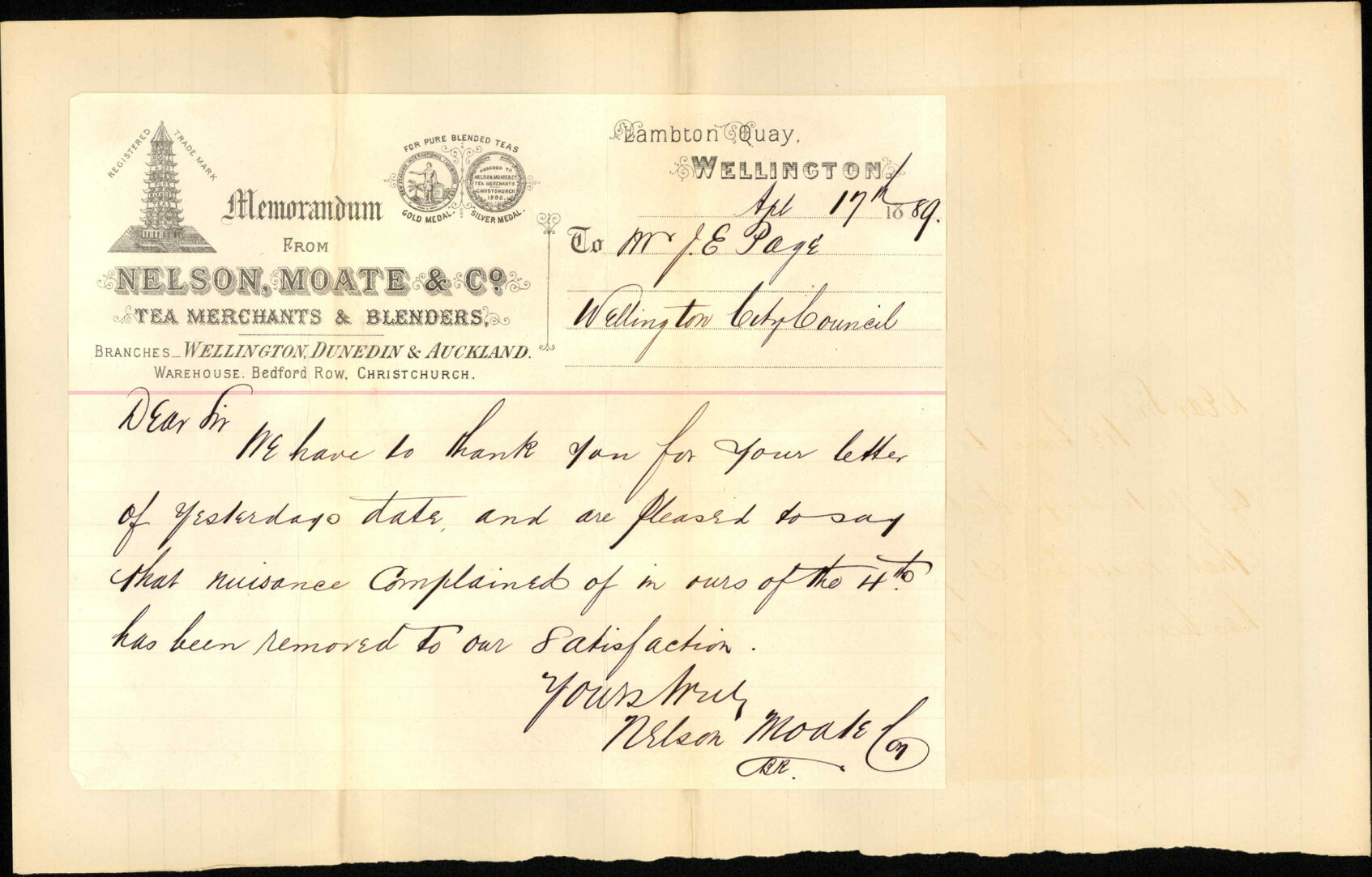 Nuisance removed - Nelson, Moate and co