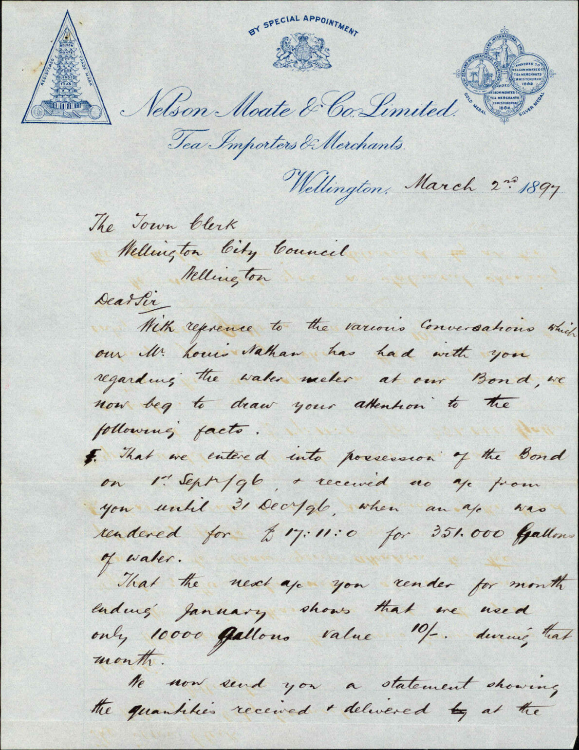 Their water account - Nelson Moate and Company