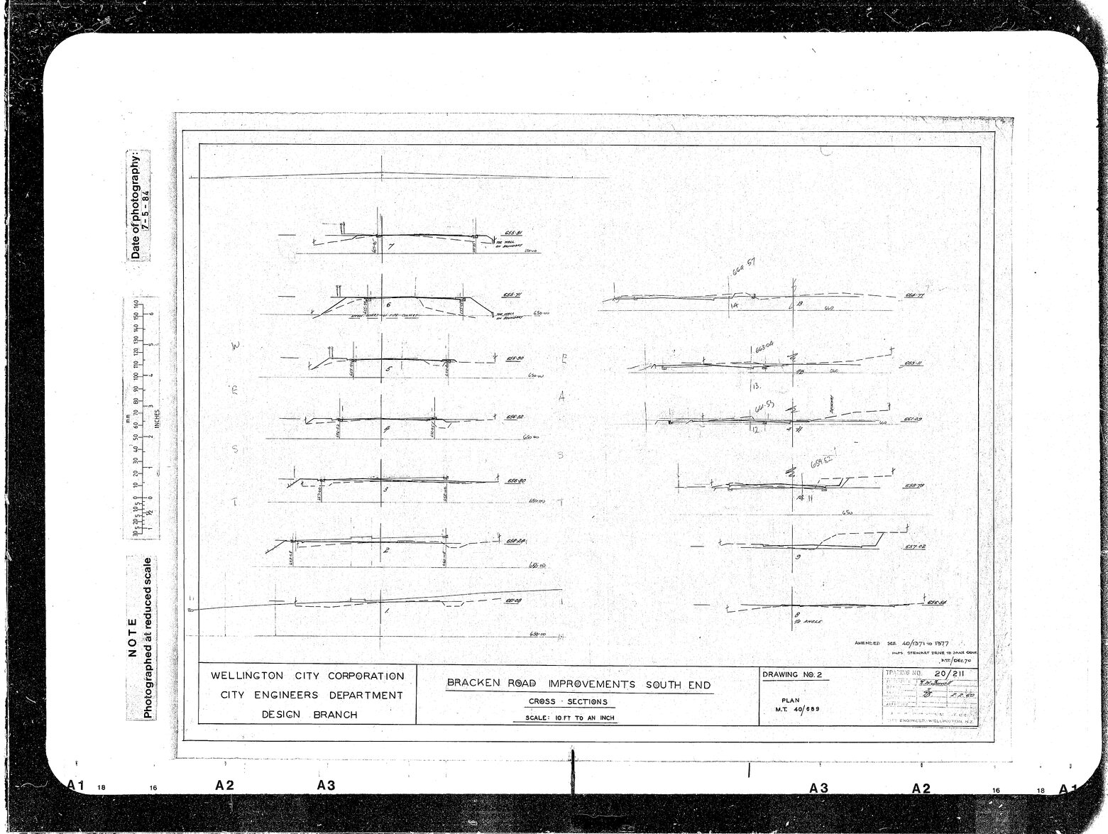 Bracken Road Improvements South end, Cross sections