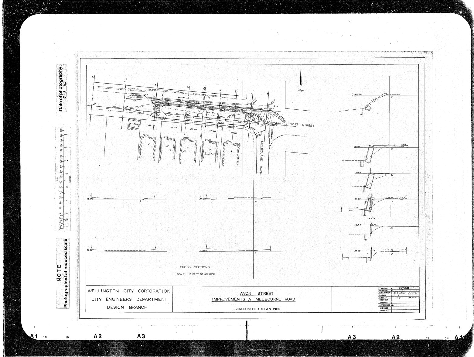 Avon Street, Improvements at Melbourne Road Intersection, Plan &amp; Cross Sections
