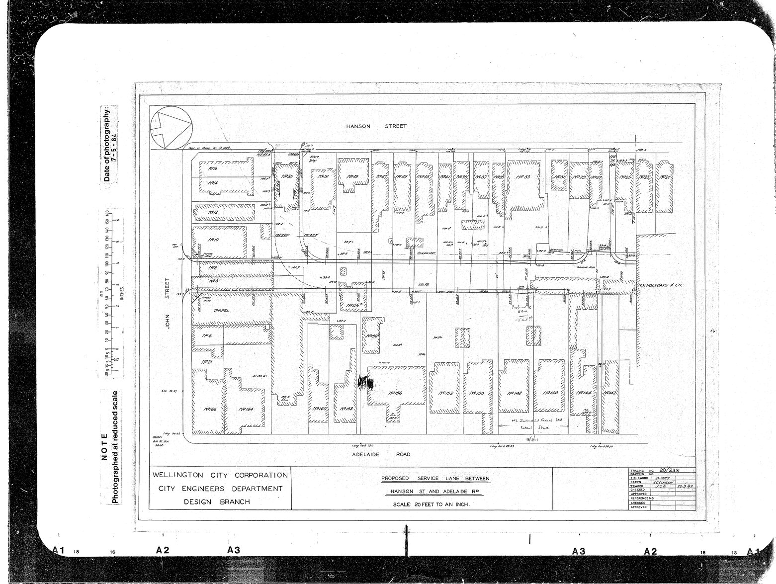 Proposed Service Lane between Hanson Street &amp; Adelaide Road