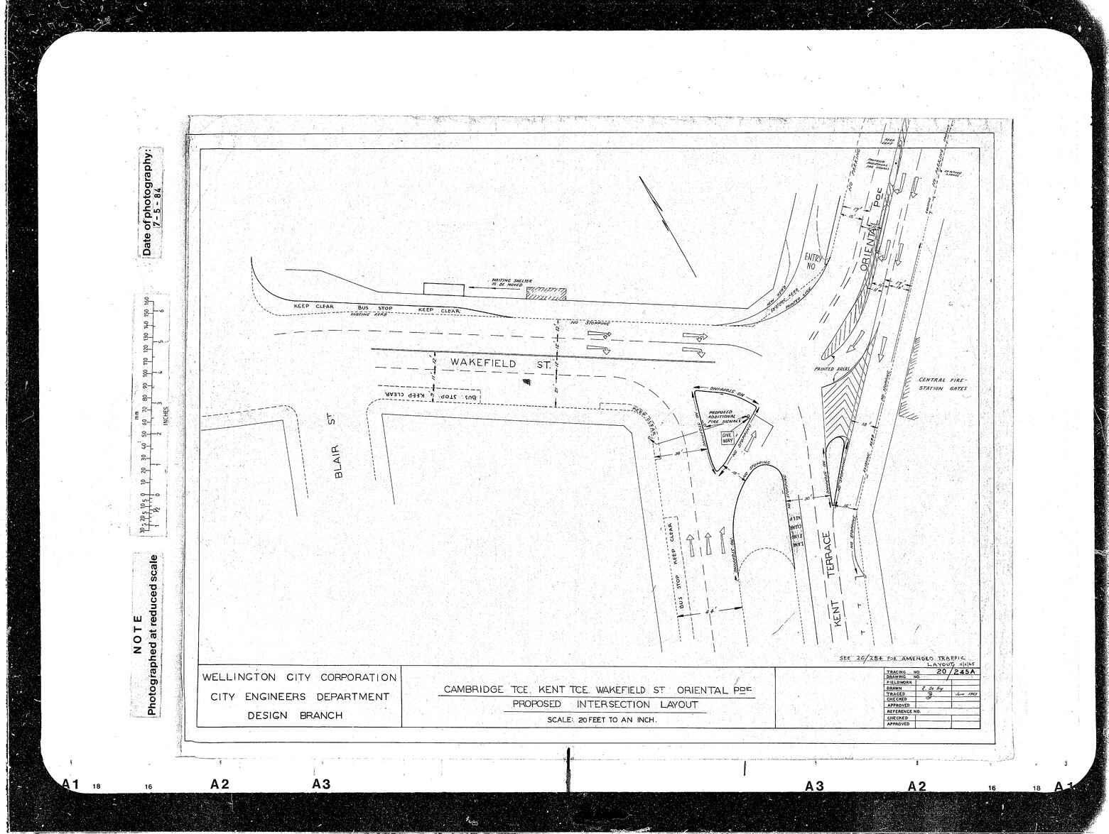Cambridge Terrace, Kent Terrace, Oriental Parade, Wakefield Street Intersection, Traffic Layout, amended scheme