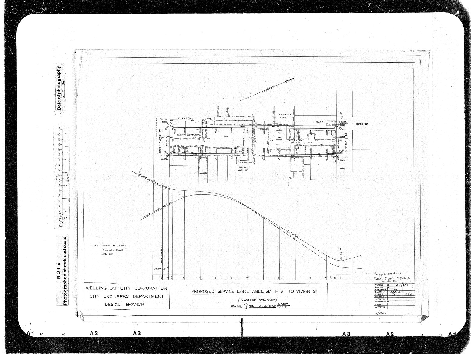 Proposed Service Lane, Abel Smith Street to Vivian Street, Clayton Avenue Area
