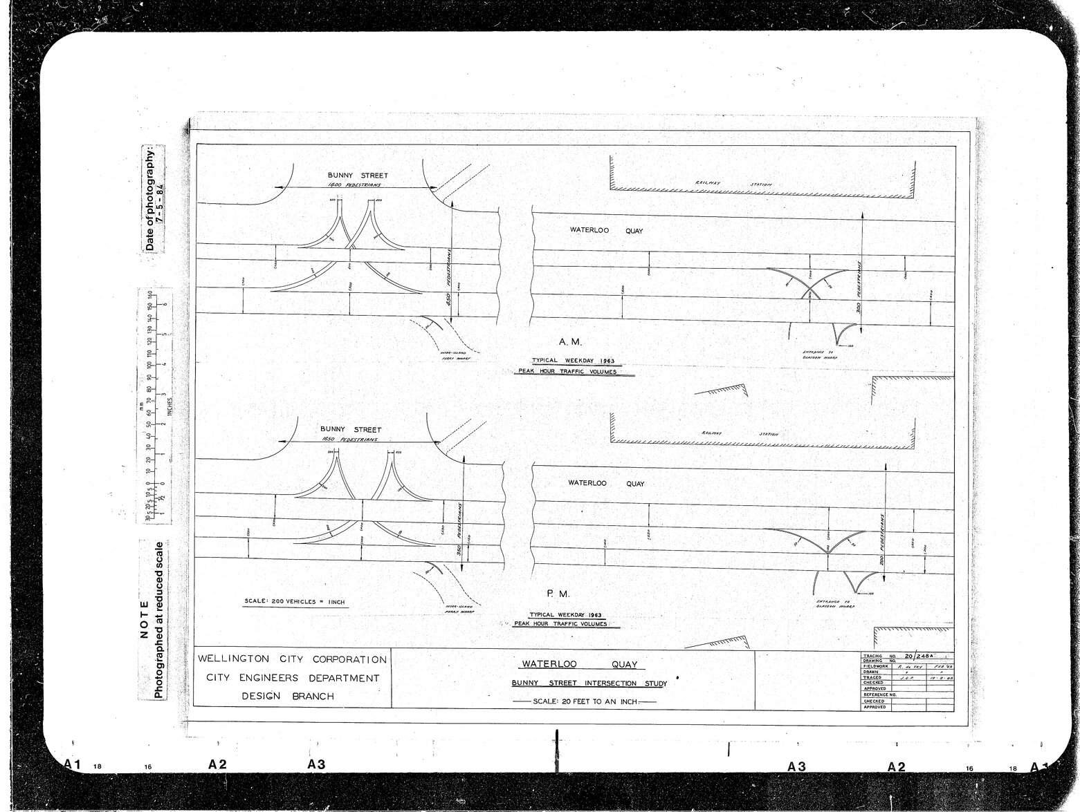 Waterloo Quay, Bunny Street Intersection Study, Typical Weekday Peak Hour Volumes