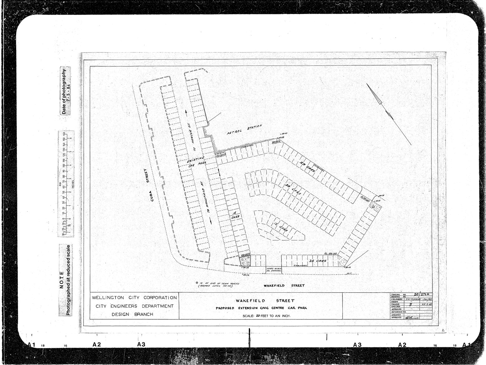 Wakefield Street, Proposed Extension of Civic Centre Car Park for 109 Cars, also shows possible further extension