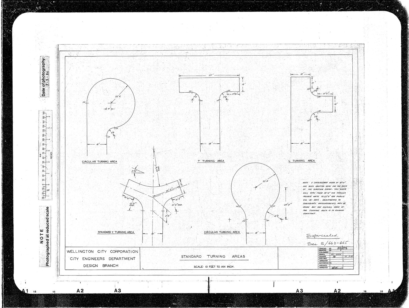 Standard Turning Areas, traced from 12075
