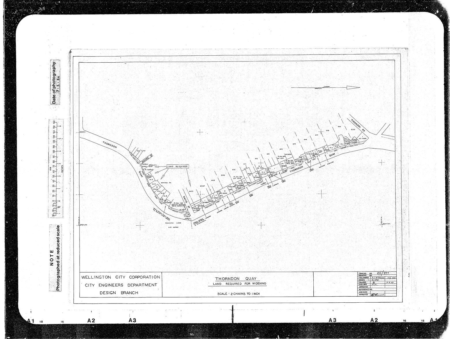 Thorndon Quay, land to be acquired for widening