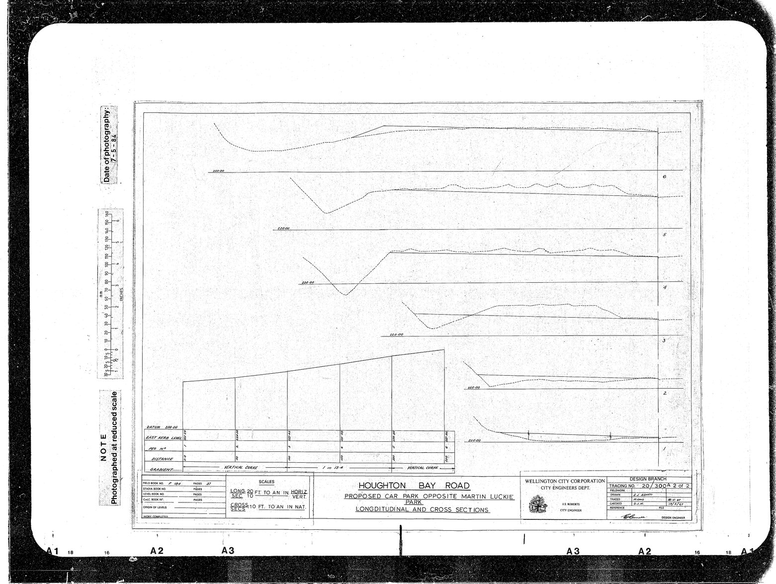 Houghton Bay Road, Proposed Car Park opposite Martin Luckie Park, Sections, Drawing 2