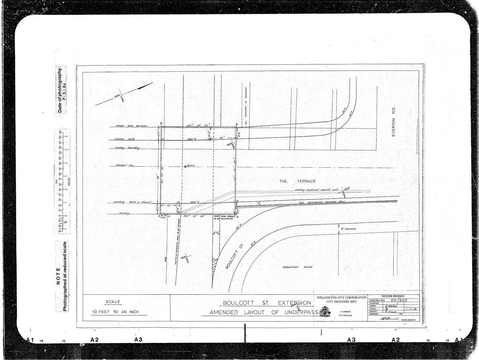 Boulcott Street Extension, amended Layout of underpass