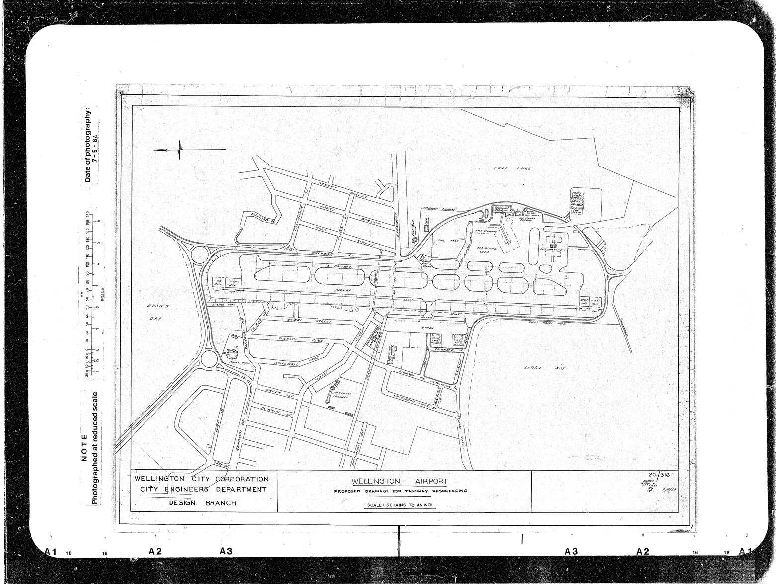 Wellington Airport, Proposed Drainage for Taxiway Resurfacing, negative from 20/206