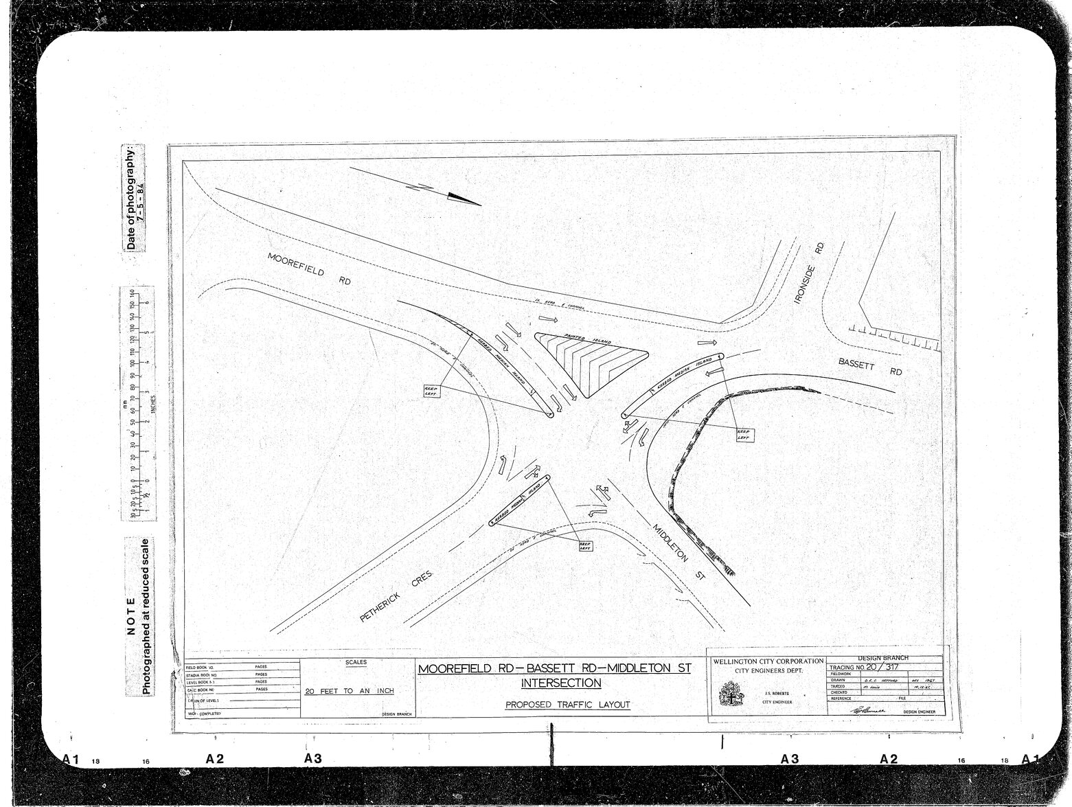 Moorefield Road, Bassett Road, Middleton Street Intersection, Traffic Layout amended