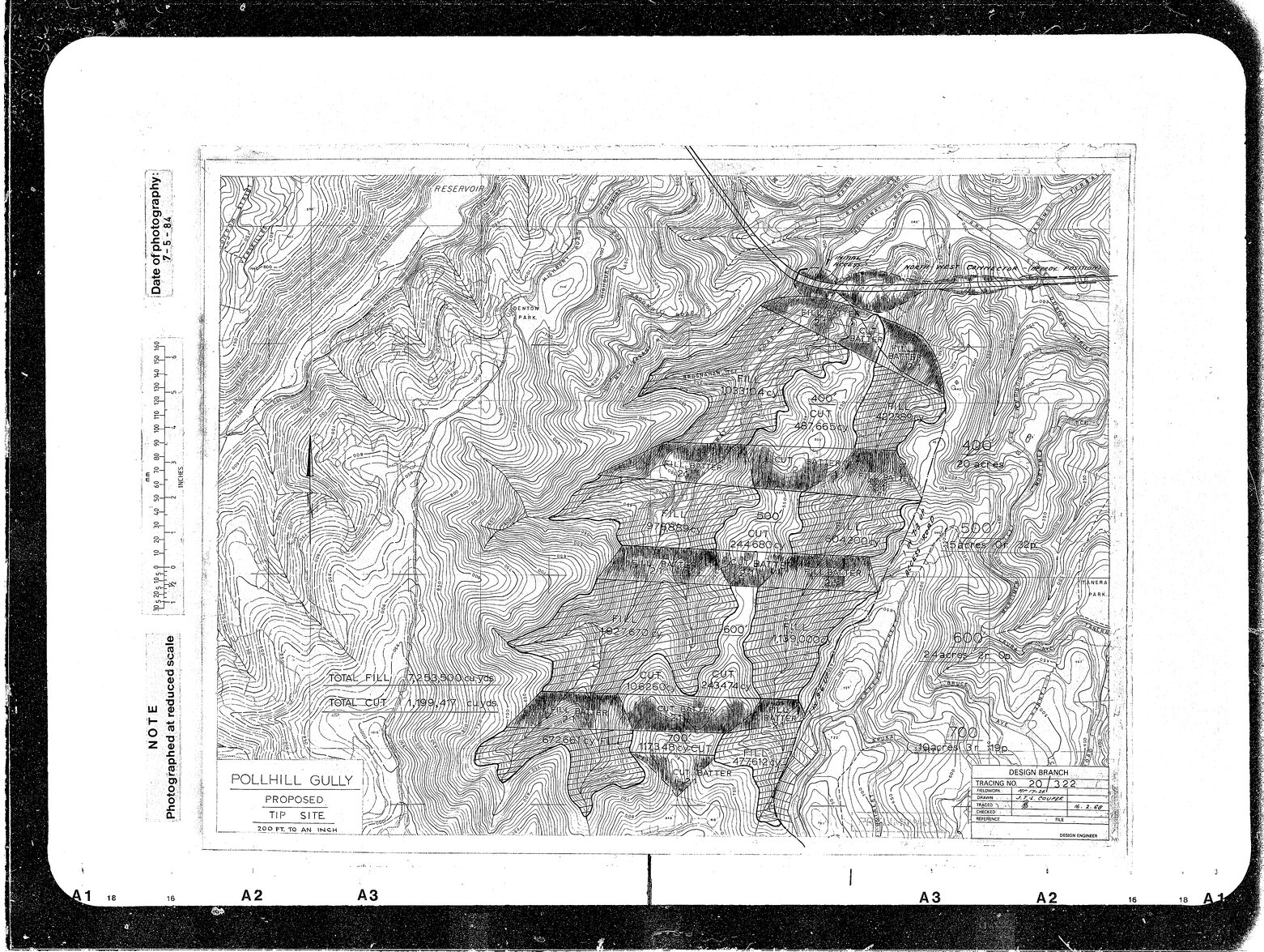 Pollhill Gully, Proposed Tip Site Showing Areas of Cut &amp; Fill