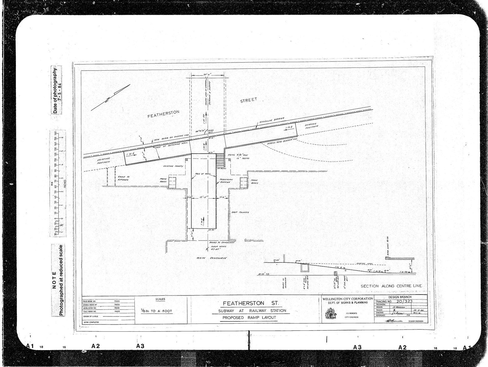 Featherston Street, Subway at Railway Station, Proposed Ramp Layout