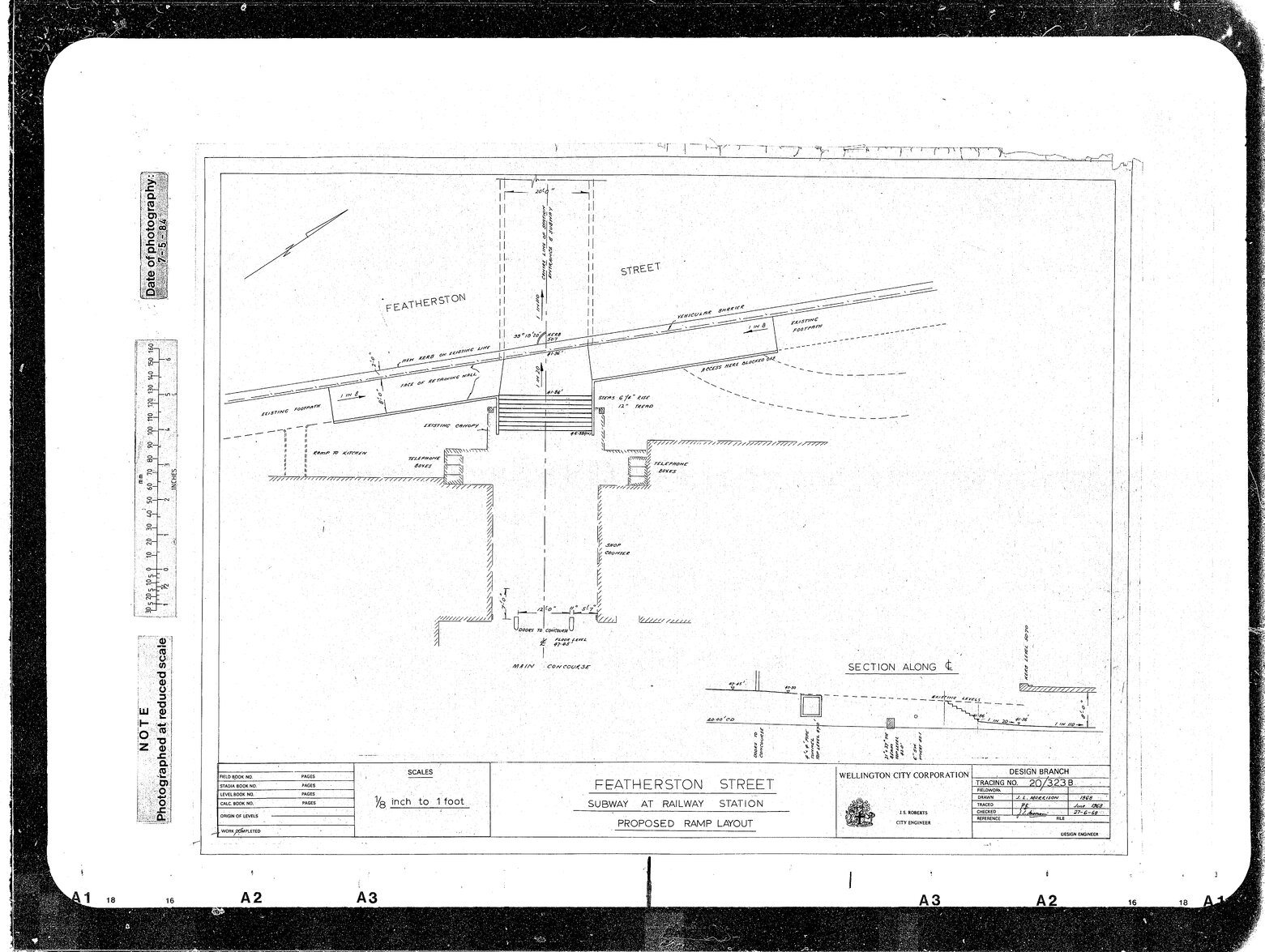 Featherston Street, Subway at Railway Station, Proposed Ramp Layout, Scheme 3