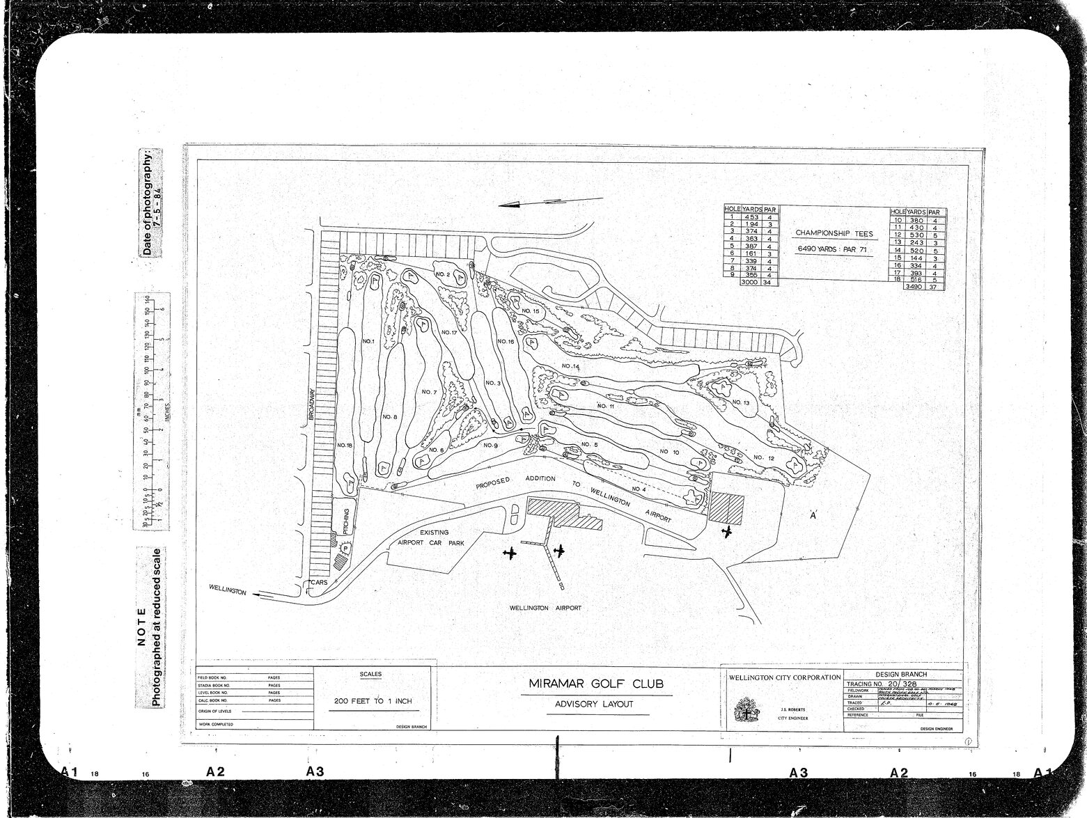 Miramar Golf Club Advisory Layout of Links, Copy of Plan by South Pacific Golf Ltd, International Golf Course Architects, job no. 46