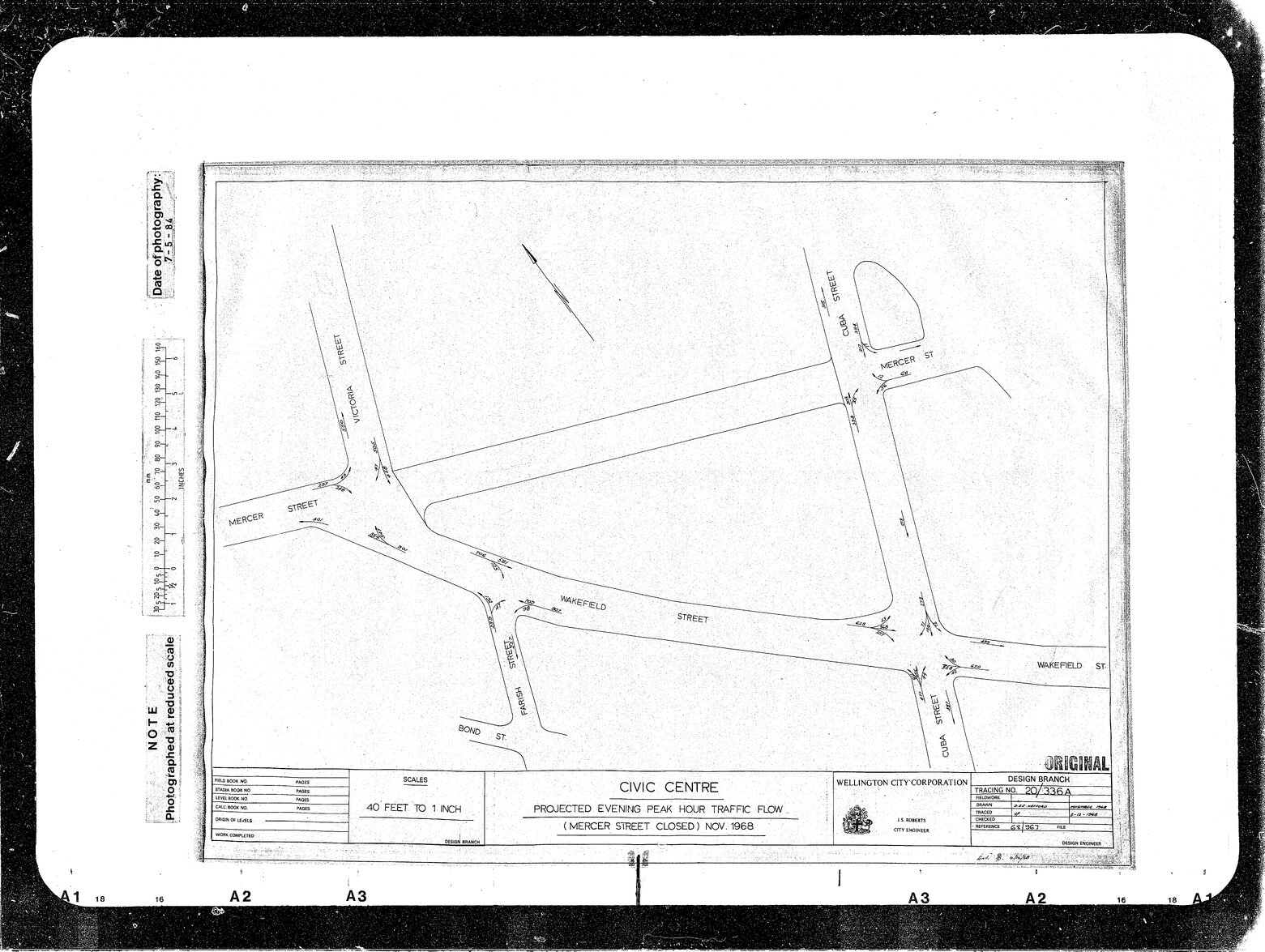 Civic Centre, projected evening peak hour traffic flows, Mercer Street, Cuba Street, Wakefield Street