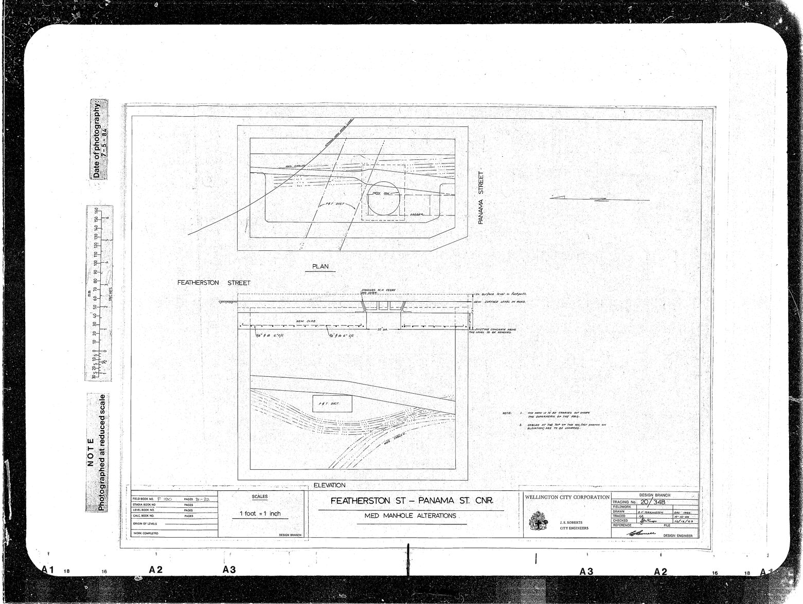 Featherston Street, Panama Street Corner, Municipal Electricity Department Man Hole Alterations