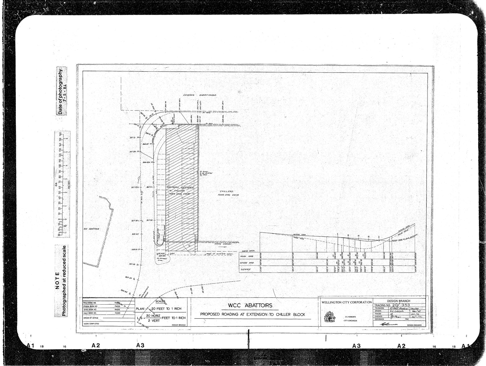 Wellington City Council Abattoirs, Proposed Roading at Extension to Chiller Block, Structural Plan